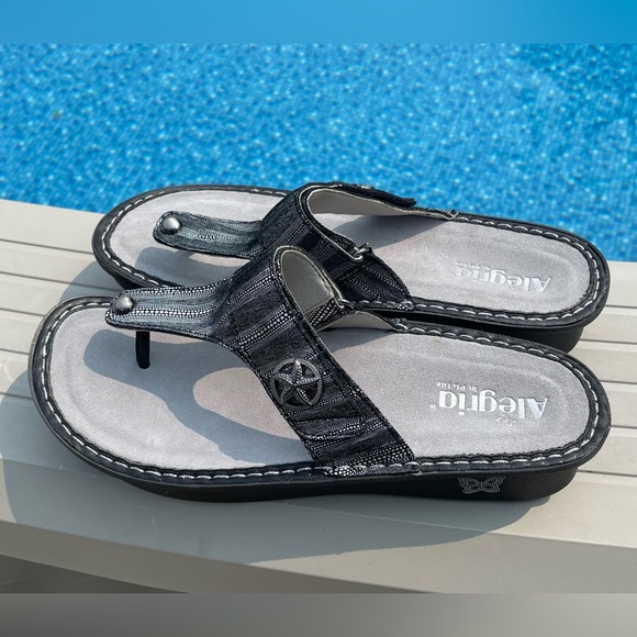 ALEGRIA Carina Circulate Sandal Size 11.5-12 / EU 42 Leather Thong Sandal - Picture 1 of 9